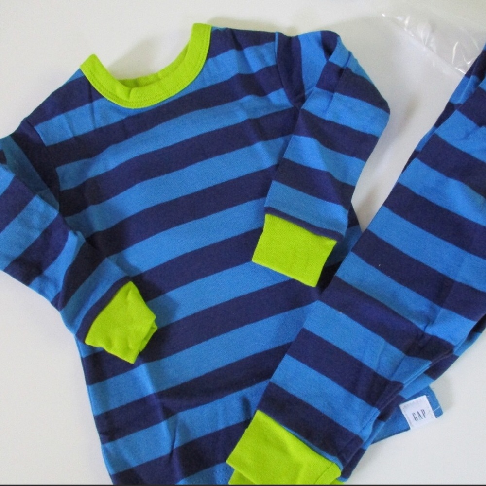 Baby Gap Blue Striped Pajama Set Long-Sleeves